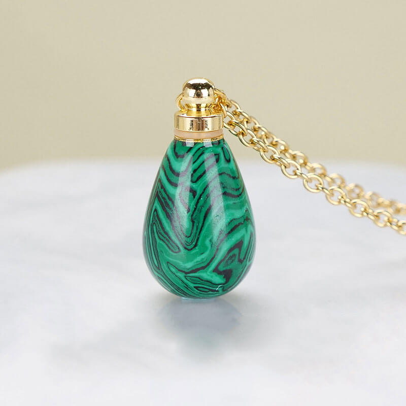 Perfume Bottle Necklace Crystal Pendant