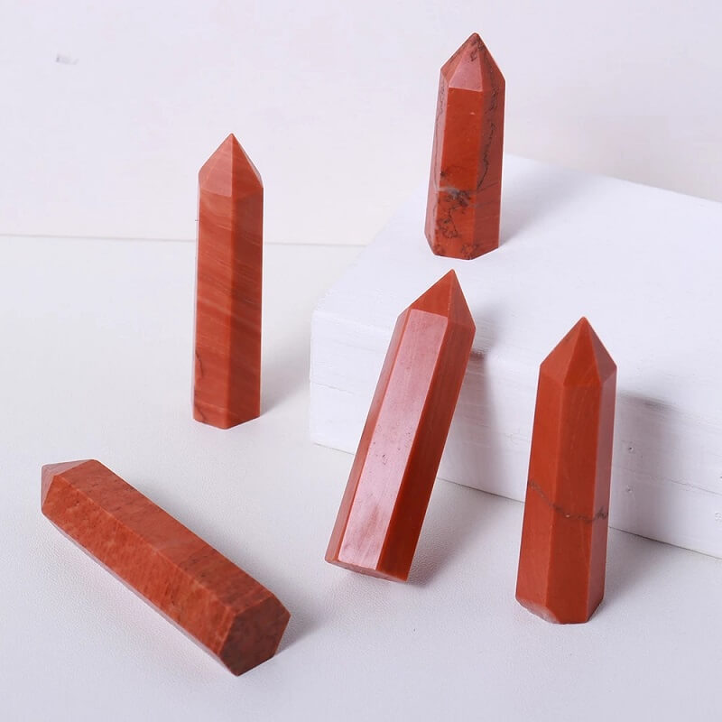 Red Jasper Tower Point Crystal Wand