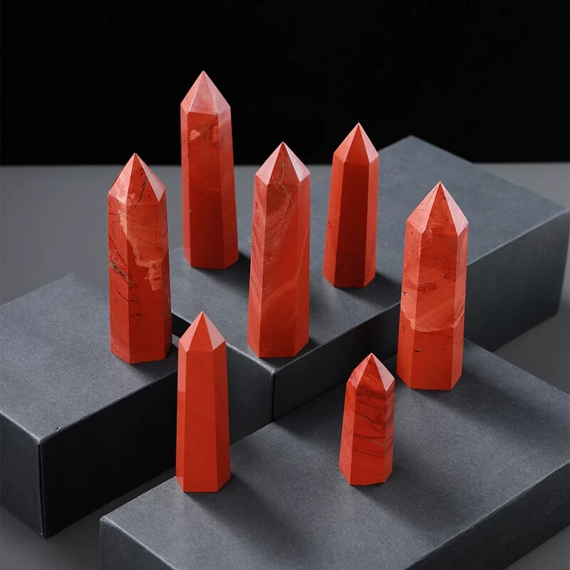 Red Jasper Tower Point Crystal Wand