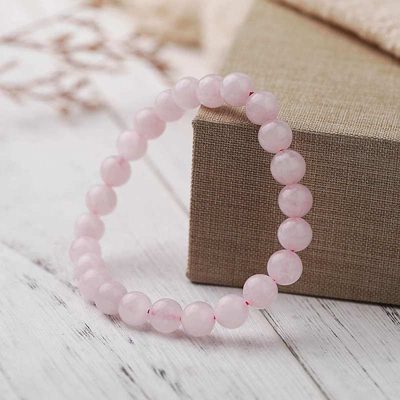 Alternative view of Rose Quartz Bracelet Crystal Beads Wholesale