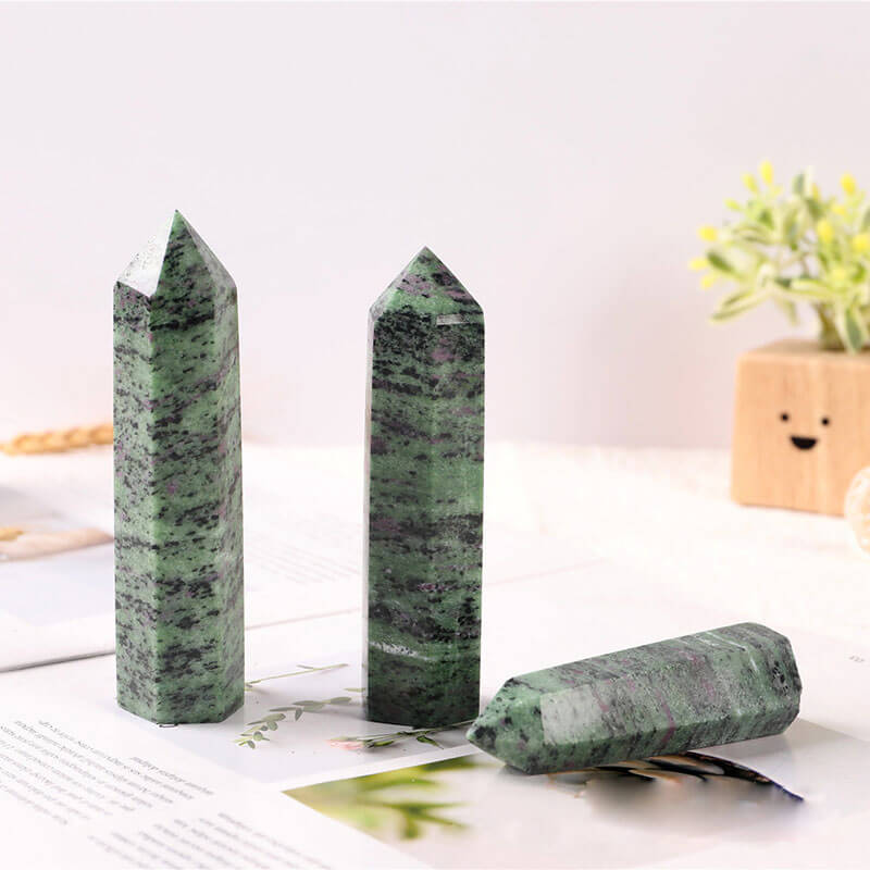 Ruby Zoisite Tower Crystal Point Stone