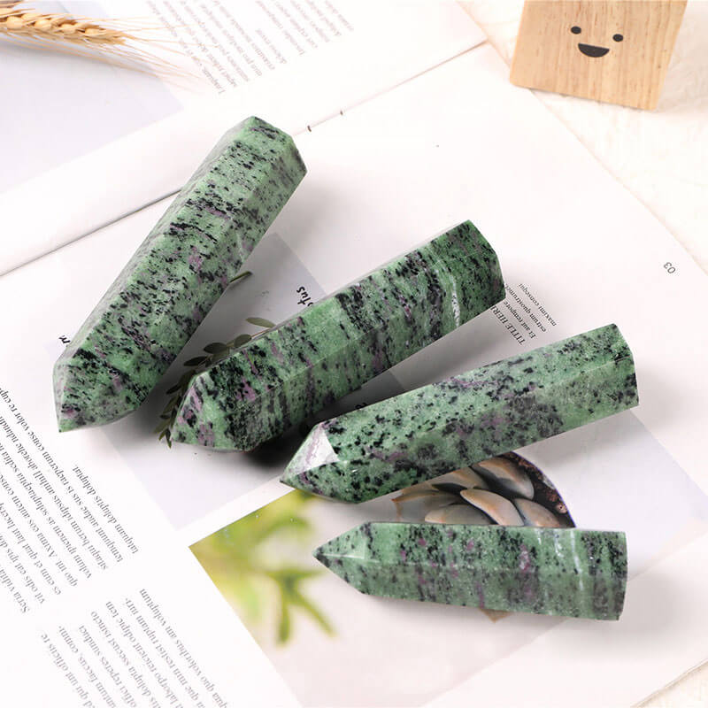 Ruby Zoisite Tower Crystal Point Stone