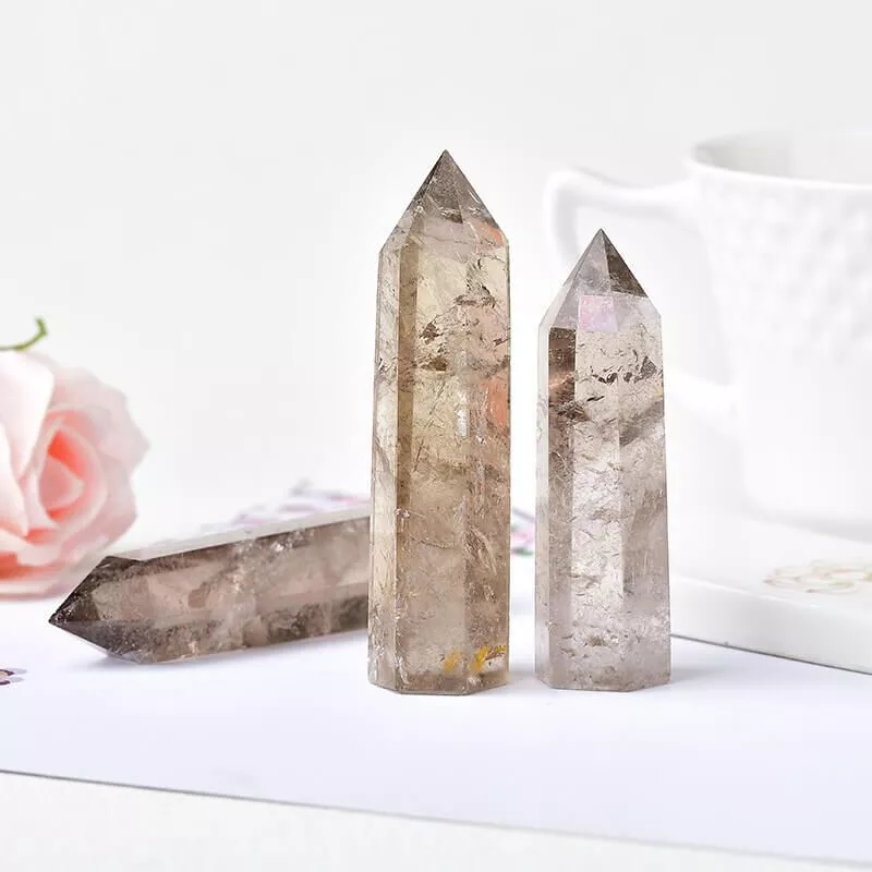 Smoky Quartz Tower Point Crystal Stone