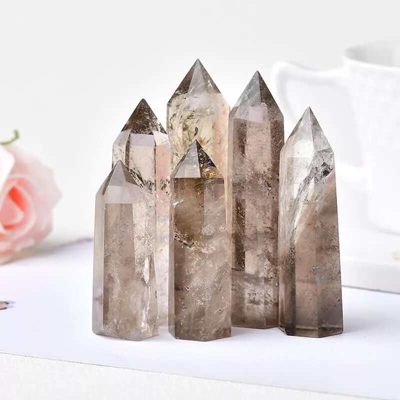 Smoky Quartz Tower Point Crystal Stone