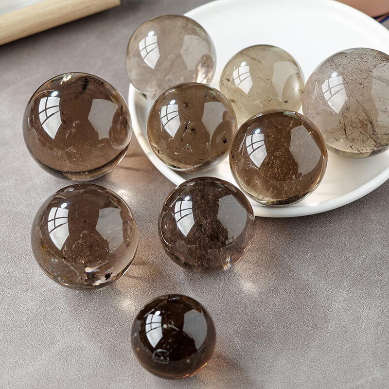 Smoky Sphere Quartz Crystals