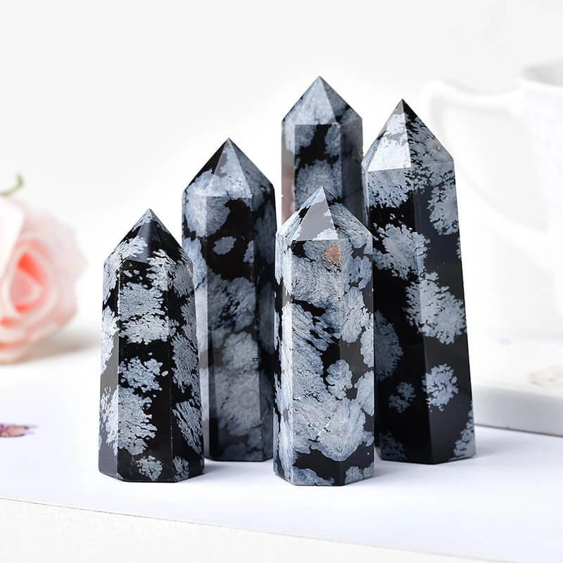 Obsidian Pointed Crystal Snowflake Obsidian Tower