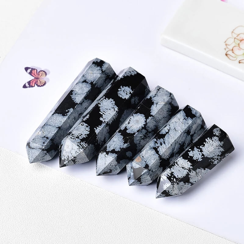 Obsidian Pointed Crystal Snowflake Obsidian Tower