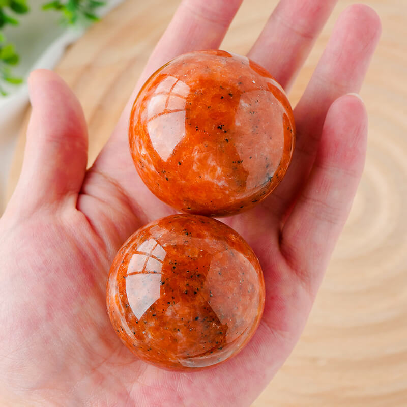 Sunstone Sphere Ball Healing Crystal Stones