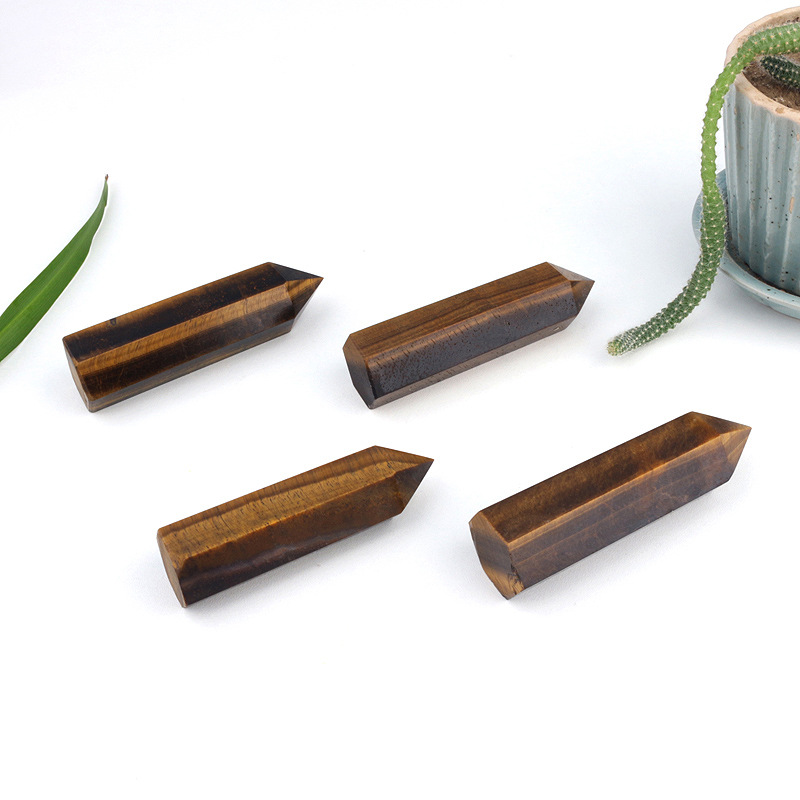 Tiger Eye Tower Pointed Wand Crystal