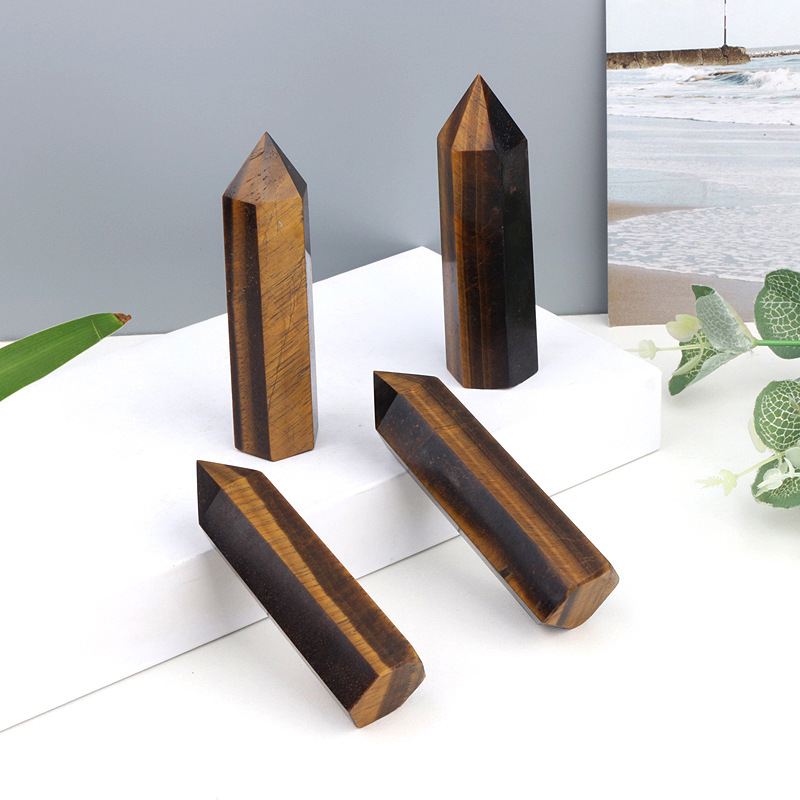 Tiger Eye Tower Pointed Wand Crystal