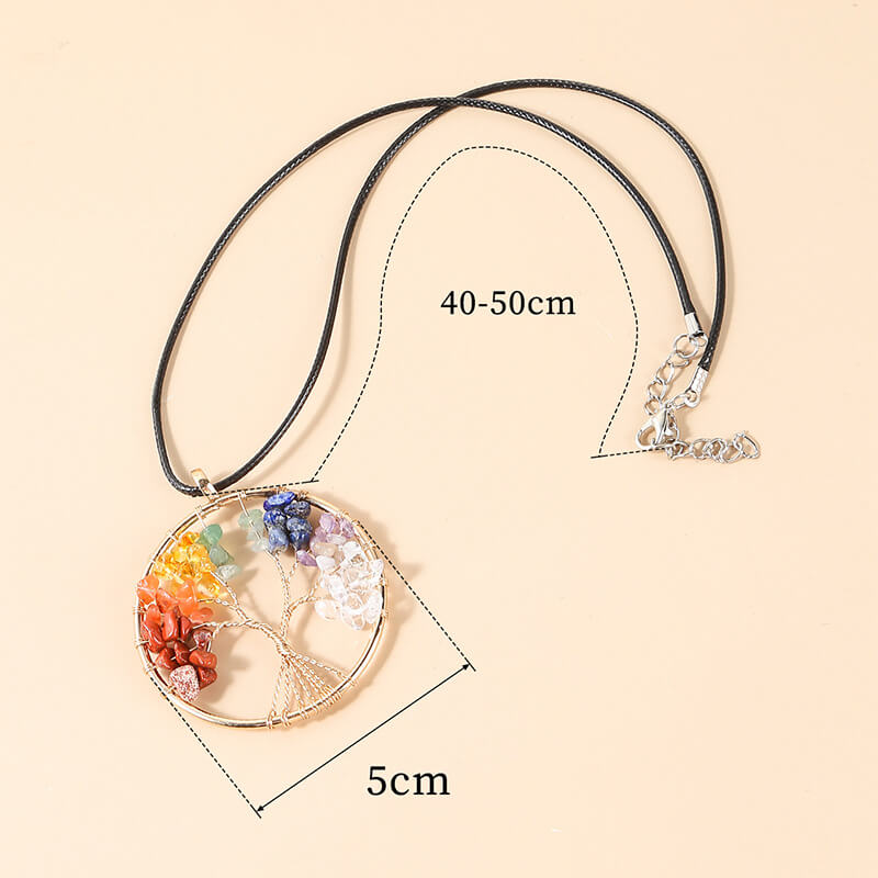 Tree of Life Necklace Crystal Stones