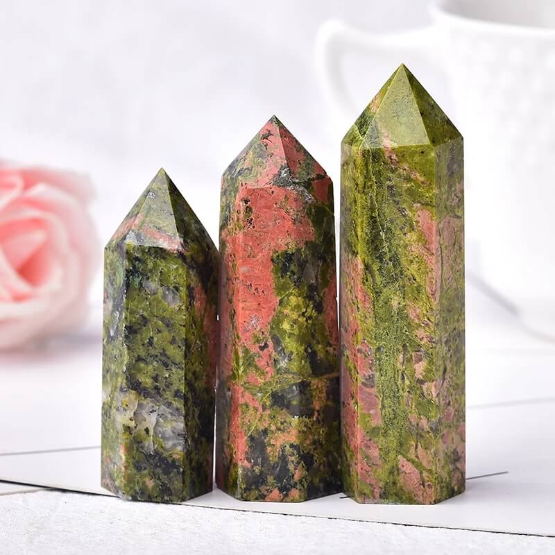 Unakite Tower Healing Crystal Point