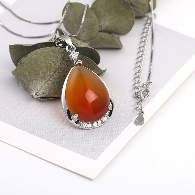 Water Drop Necklace Stone Crystal