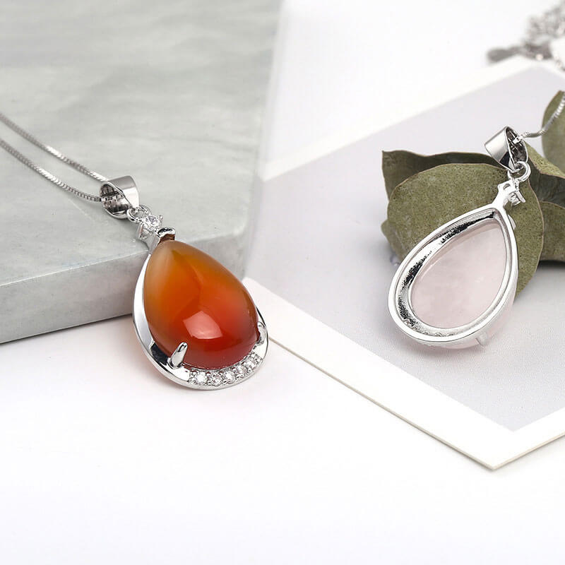 Water Drop Necklace Stone Crystal
