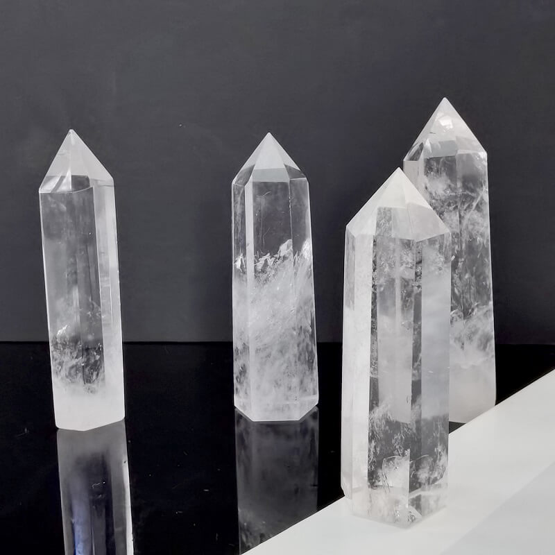 Clear Tower Quartz White Wand Crystals
