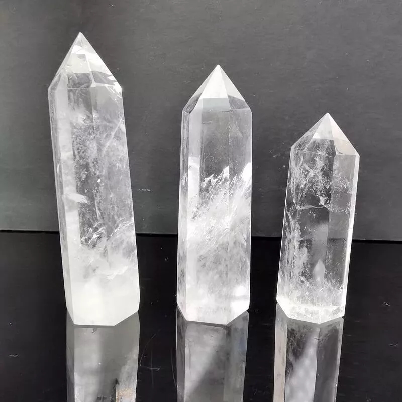Clear Tower Quartz White Wand Crystals