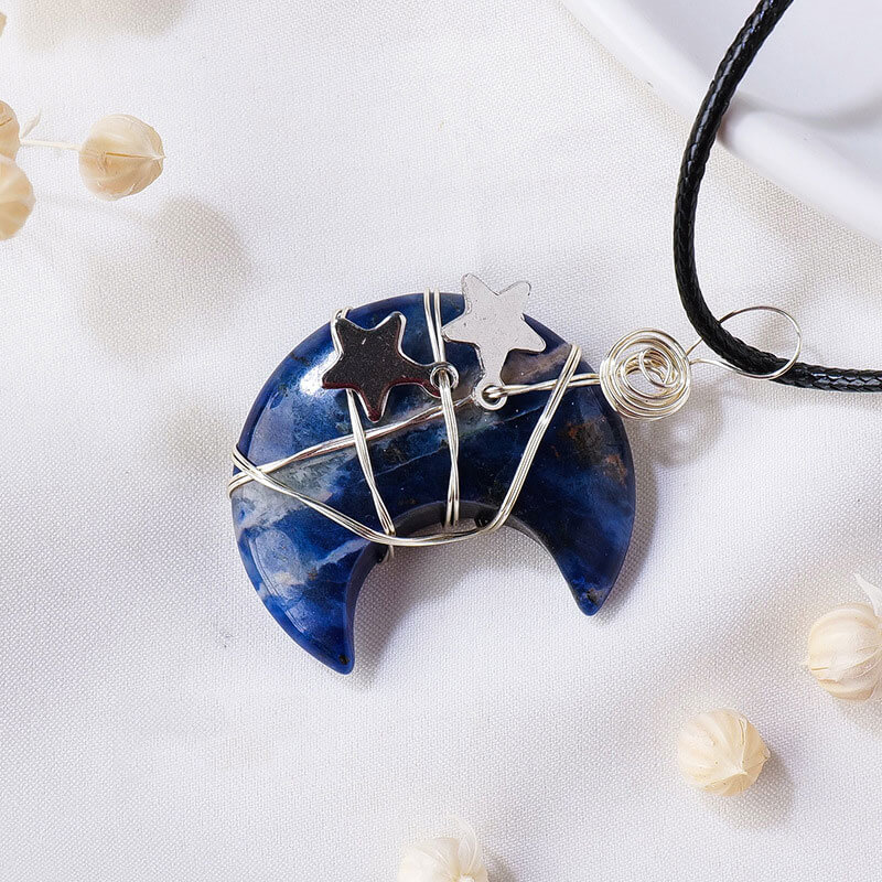 Wrapped Moon Necklace Crystal Wholesale - Image 7