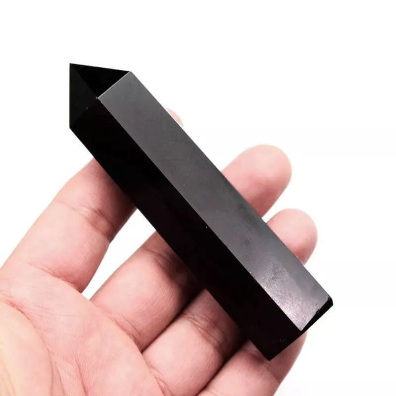 Obsidian Point Crystal Black Obsidian Tower