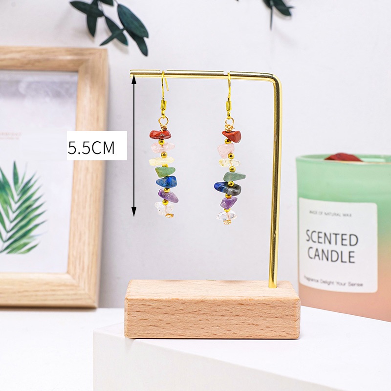 Color Crystal Stone Long Earrings Bulk - Image 3