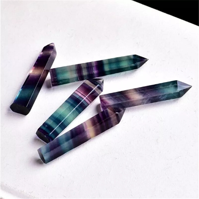 Fluorite Tower Point Rainbow Thin Crystal Wand