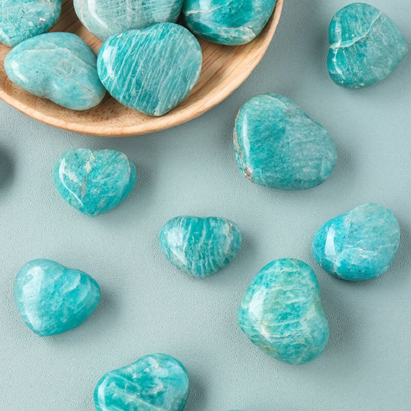 Amazonite Love Heart Stone