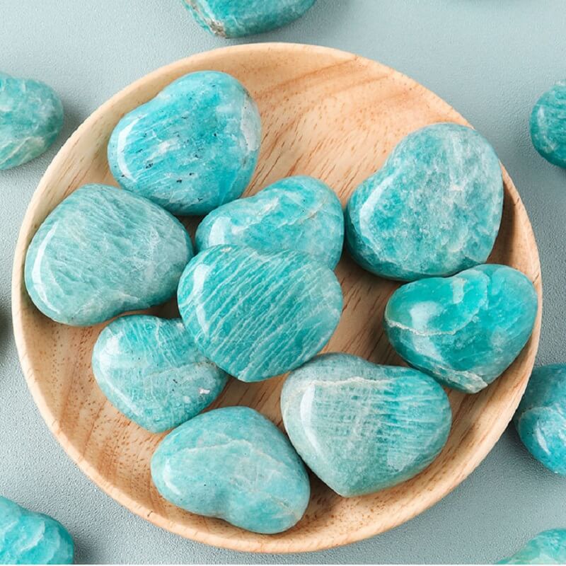 Amazonite Love Heart Stone