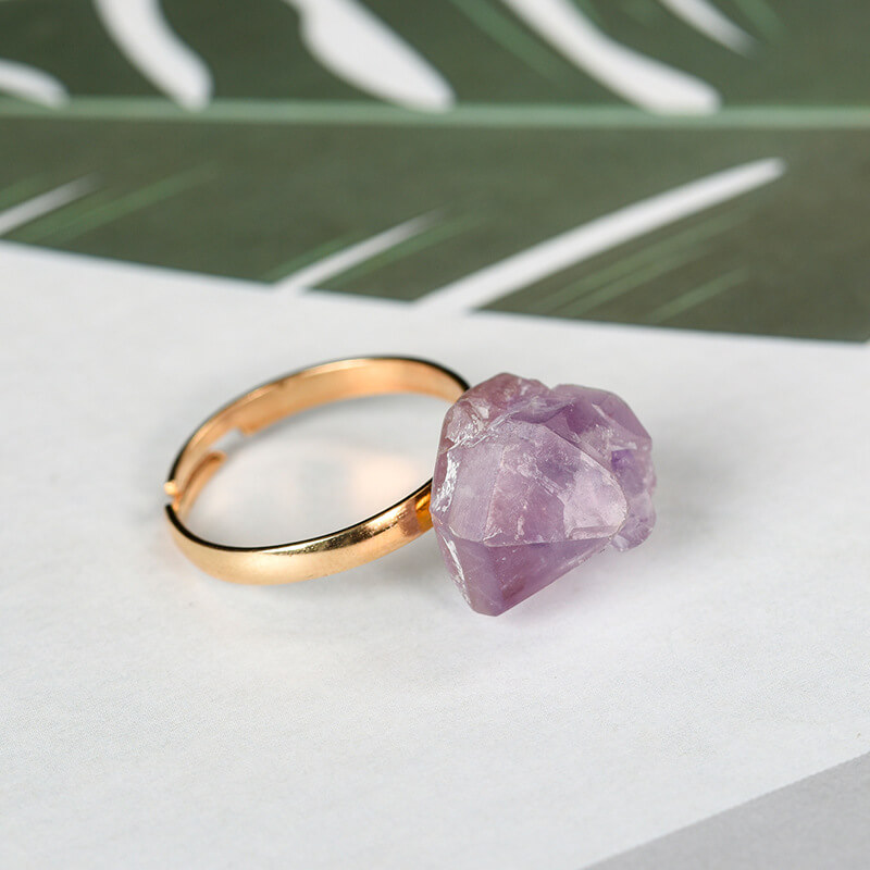 Amethyst Cluster Ring Raw Stone