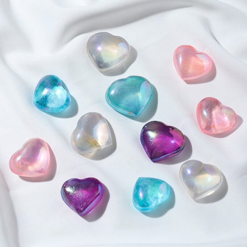Aura Angel Quartz Heart Crystal Bulk