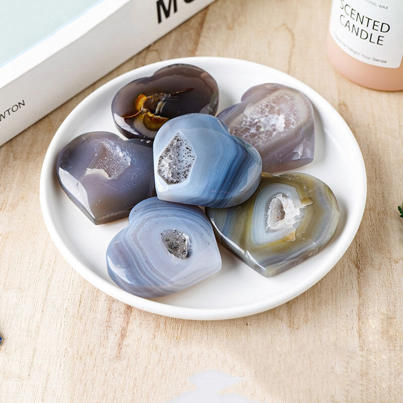 Cave Agate Heart Shaped Crystal Bulk