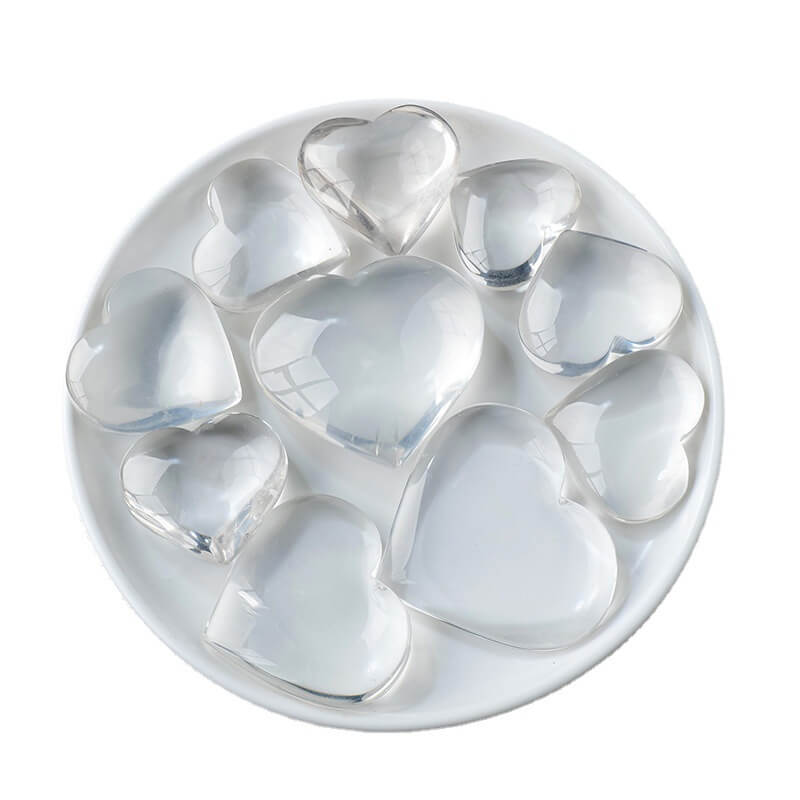 Clear White Quartz Heart Shaped Stone