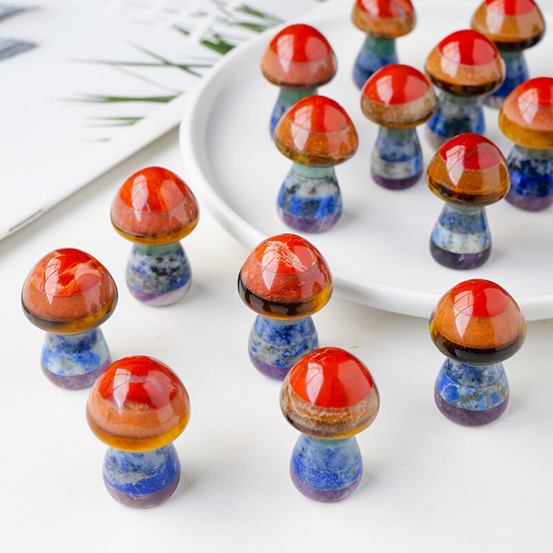 Colorful Chakra Mushroom Carving