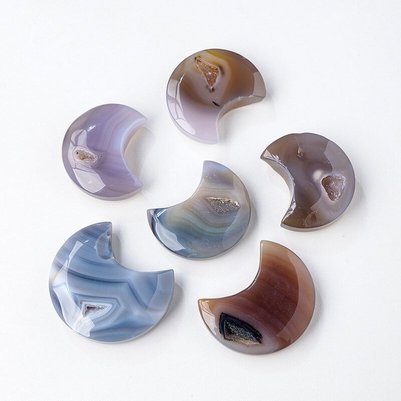 Crystal Agate Hole Wholesale Moon Carving - Image 7
