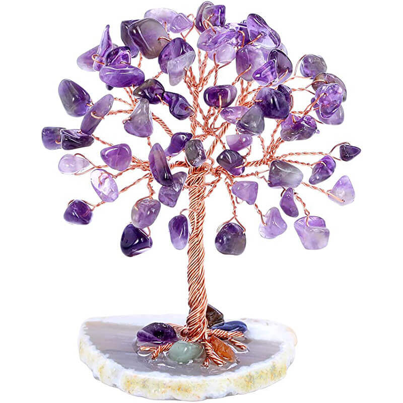 Crystal Copper Wire Wrapped Gemstones Tree