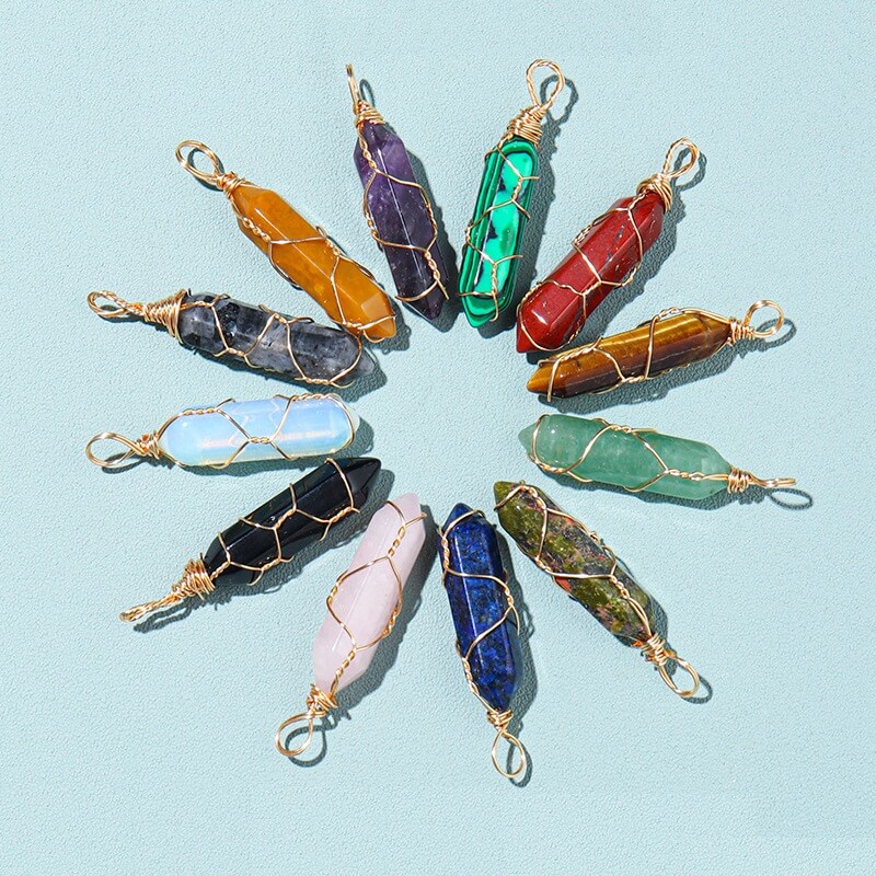 Crystal Double Pointed Tower Necklace