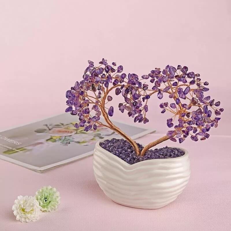 Crystal Heart Tree Healing Stone