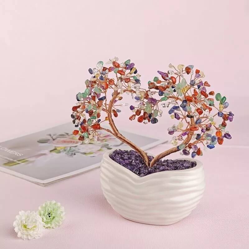 Crystal Heart Tree Healing Stone