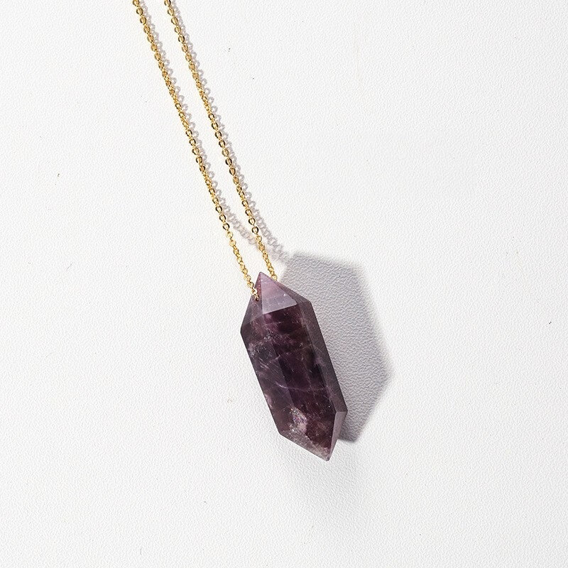 Wholesale Crystal Pointed Tower Necklace With Chain - Image 11