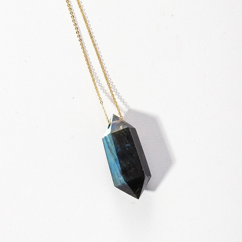 Wholesale Crystal Pointed Tower Necklace With Chain - Image 7