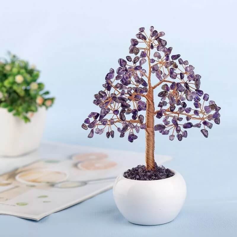 Crystal Quartz Tree 7 Chakra Gemstone