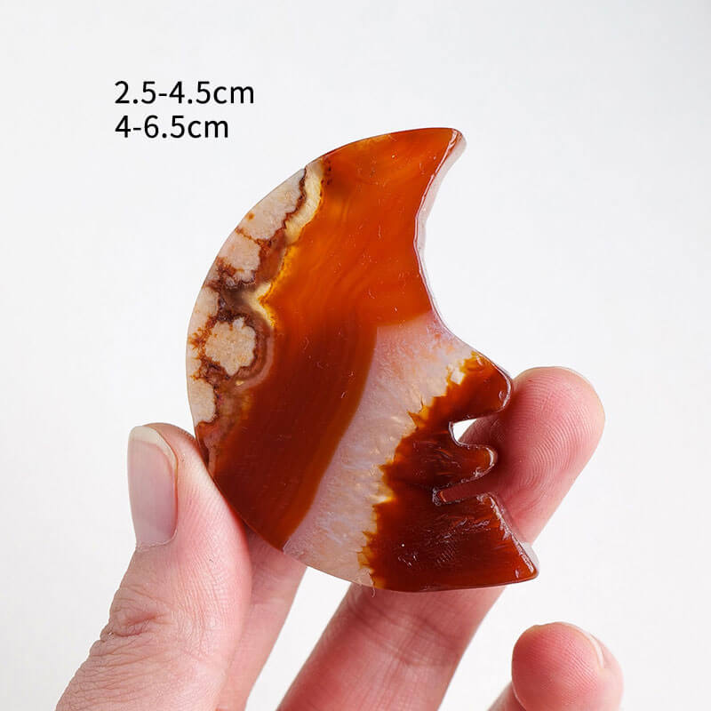 Crystal Red Agate Wholesale Moon Carving - Image 4