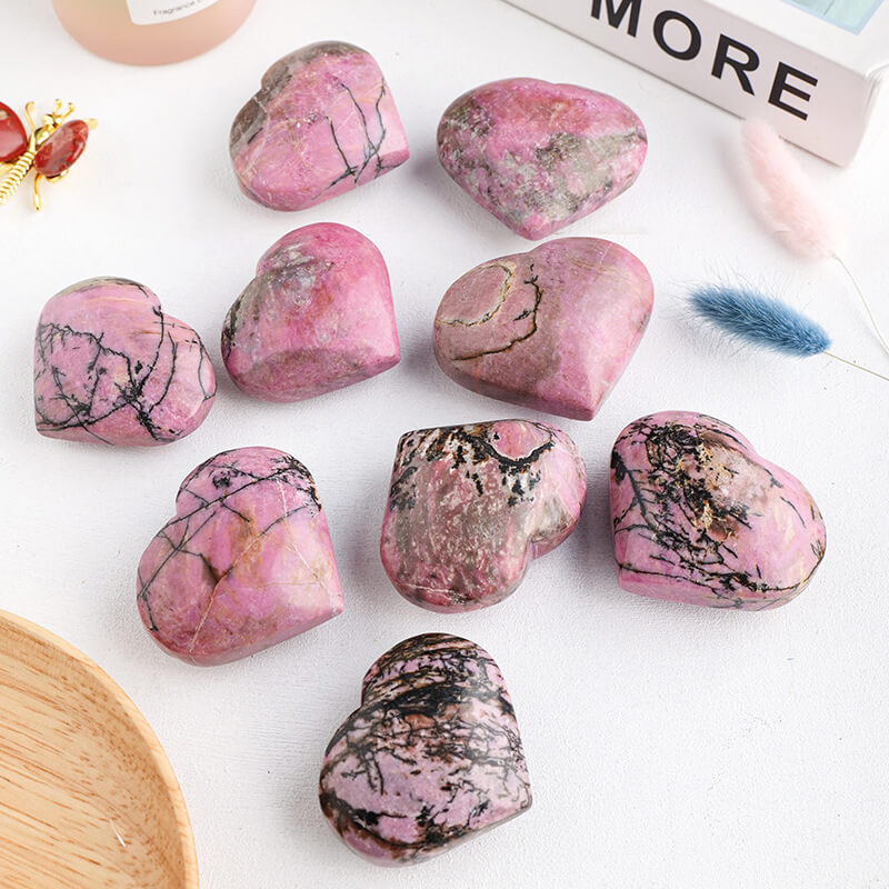 Crystal Rhodonite Heart Ornament