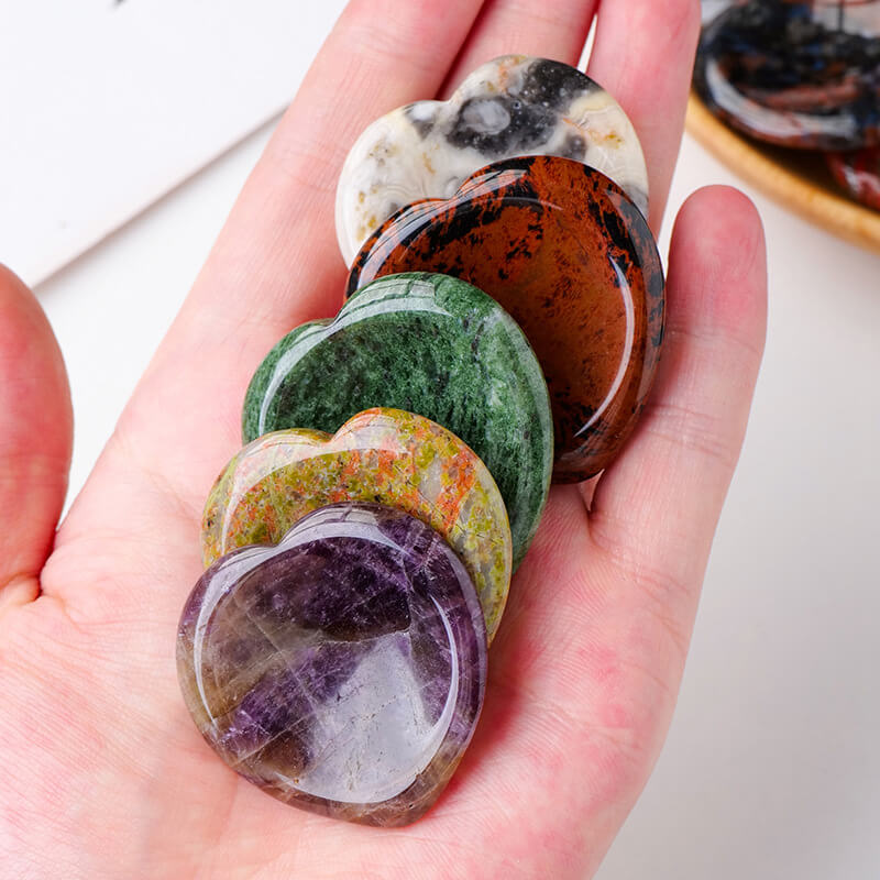 Heart Thumb Worry Stone Crystals Wholesale