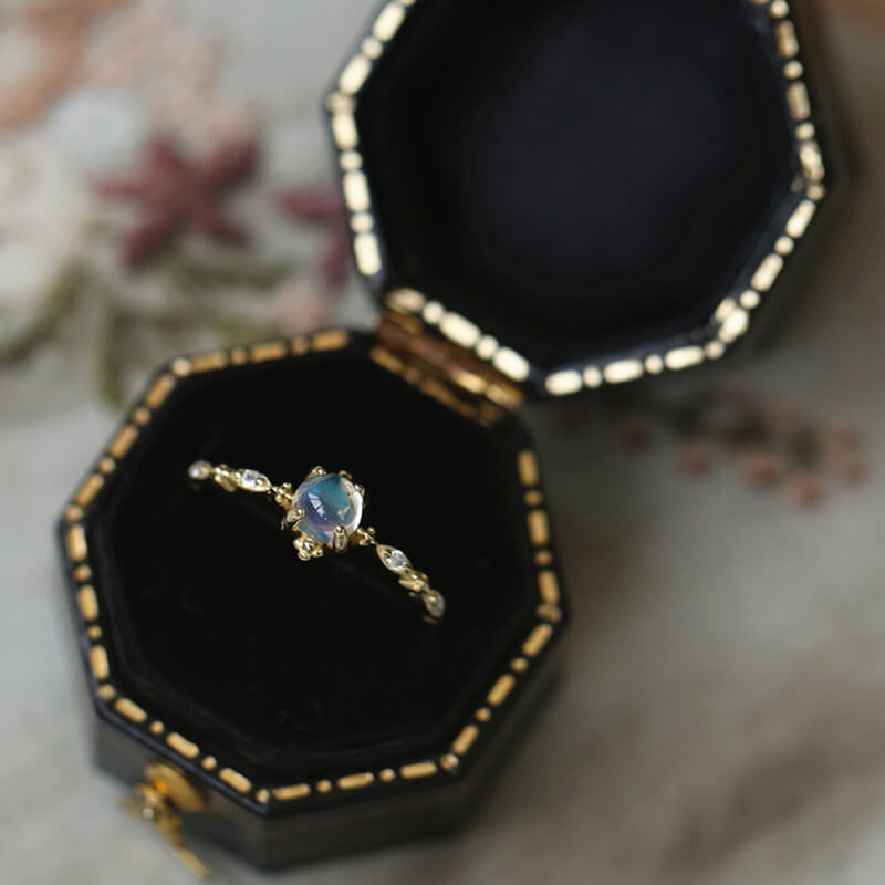 Moonstone Ring Gold Plated Silver Ring