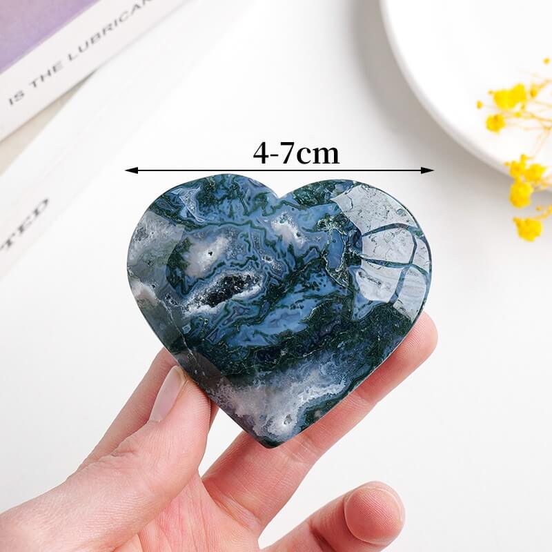 Moss Agate Heart Crystal Stone In Bulk - Image 4