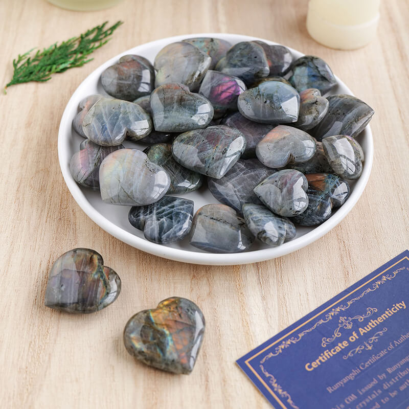 Purple Labradorite Heart Moonstone