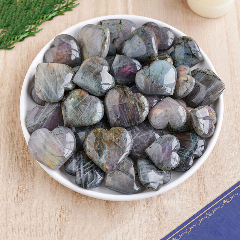 Purple Labradorite Heart Moonstone
