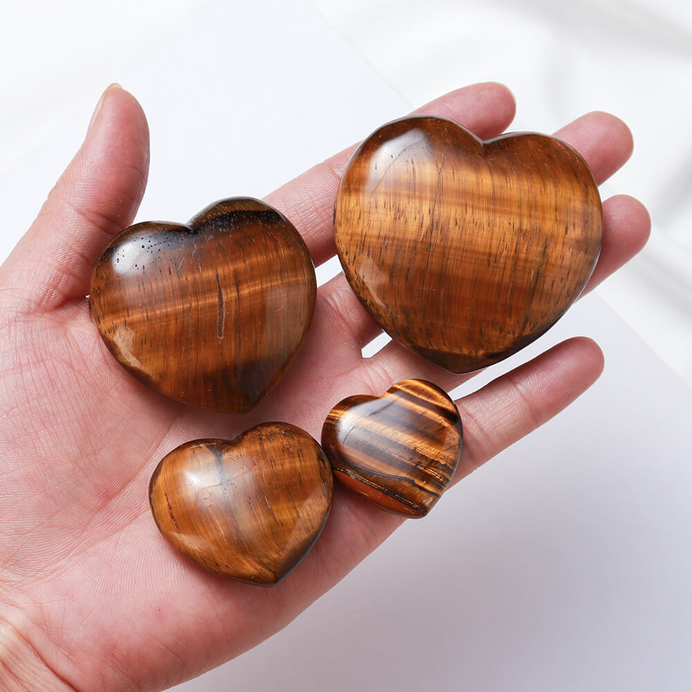 Tiger Eye Love Heart Crystal Stones