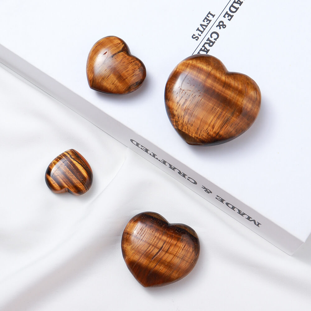 Tiger Eye Love Heart Crystal Stones