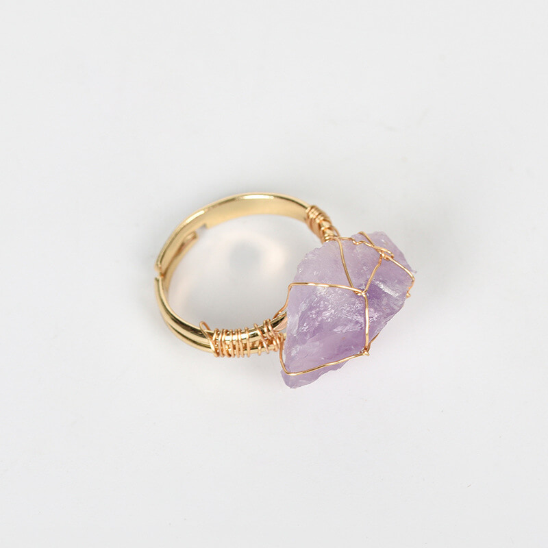 Wire Wrapped Wholesale Raw Crystal Rings - Image 5