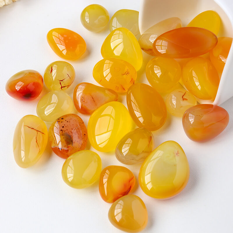 Yellow Agate Tumbled Stone 200G In Bulk - Image 5